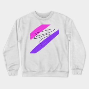 Pink Purple abstract black watercolor art Crewneck Sweatshirt